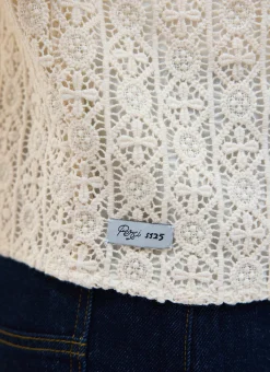 Percival Short Sleeve Shirts|Knitted Shirts^Elio Crochet Cuban Shirt Ecru