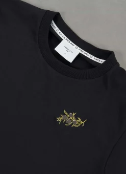 Percival Regular Fit T-Shirts^Embroidered Olive T Shirt Black