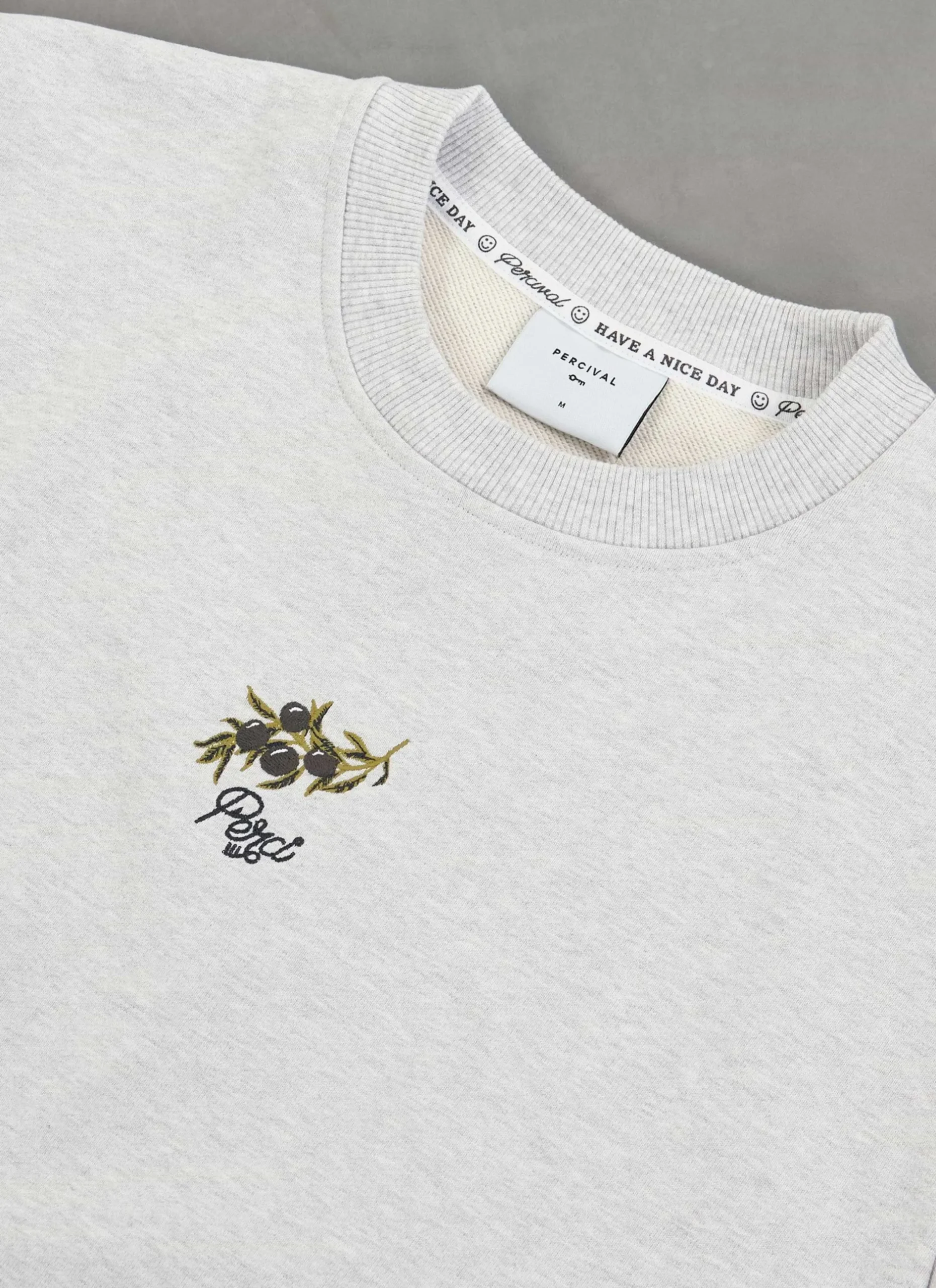 Percival Sweatshirts^Embroidered Perci Olive Sweatshirt Athletic Grey