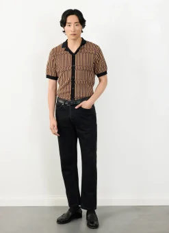 Percival Knitted Shirts|Knitted Polo Shirts & Knitted Shirts^Fargo Knitted Shirt Tan with Black