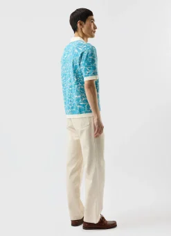 Percival Knitted Shirts|Knitted Polo Shirts & Knitted Shirts^Farraris Negroni Knitted Shirt Blue with White