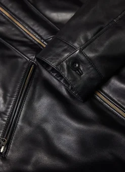Percival Bomber Jackets|Jackets^Flight Leather Jacket Black