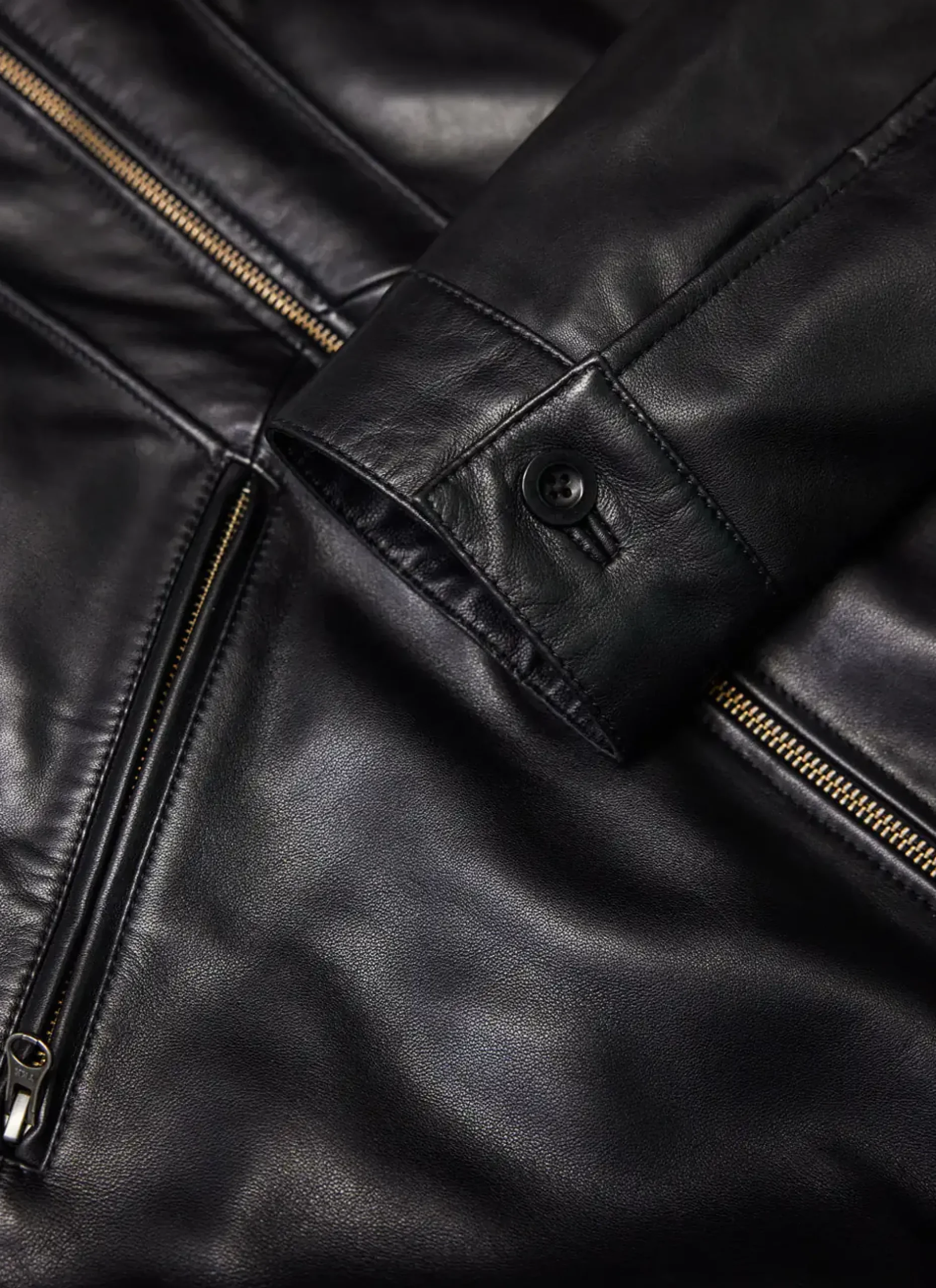 Percival Bomber Jackets|Jackets^Flight Leather Jacket Black