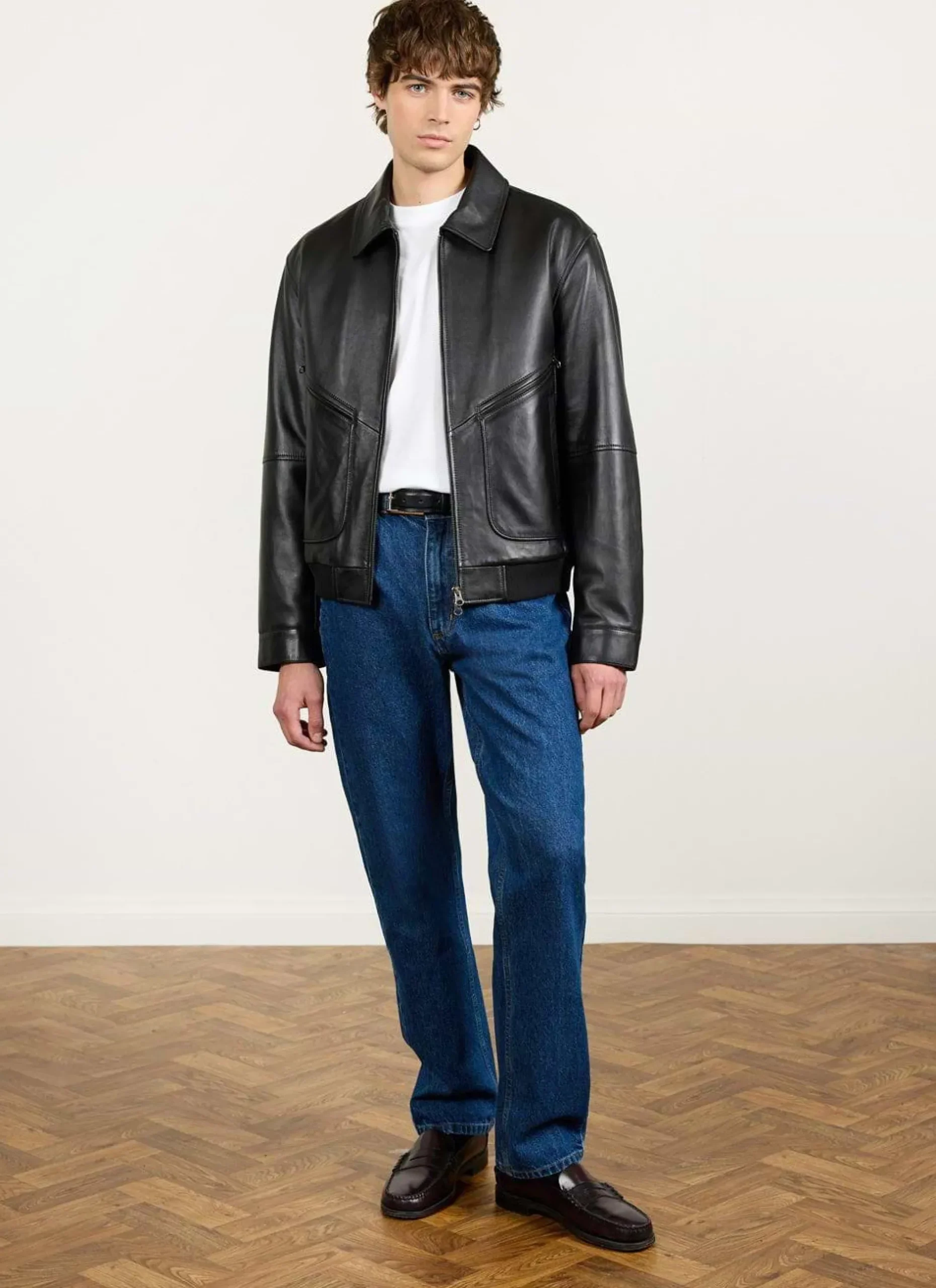 Percival Bomber Jackets|Jackets^Flight Leather Jacket Black