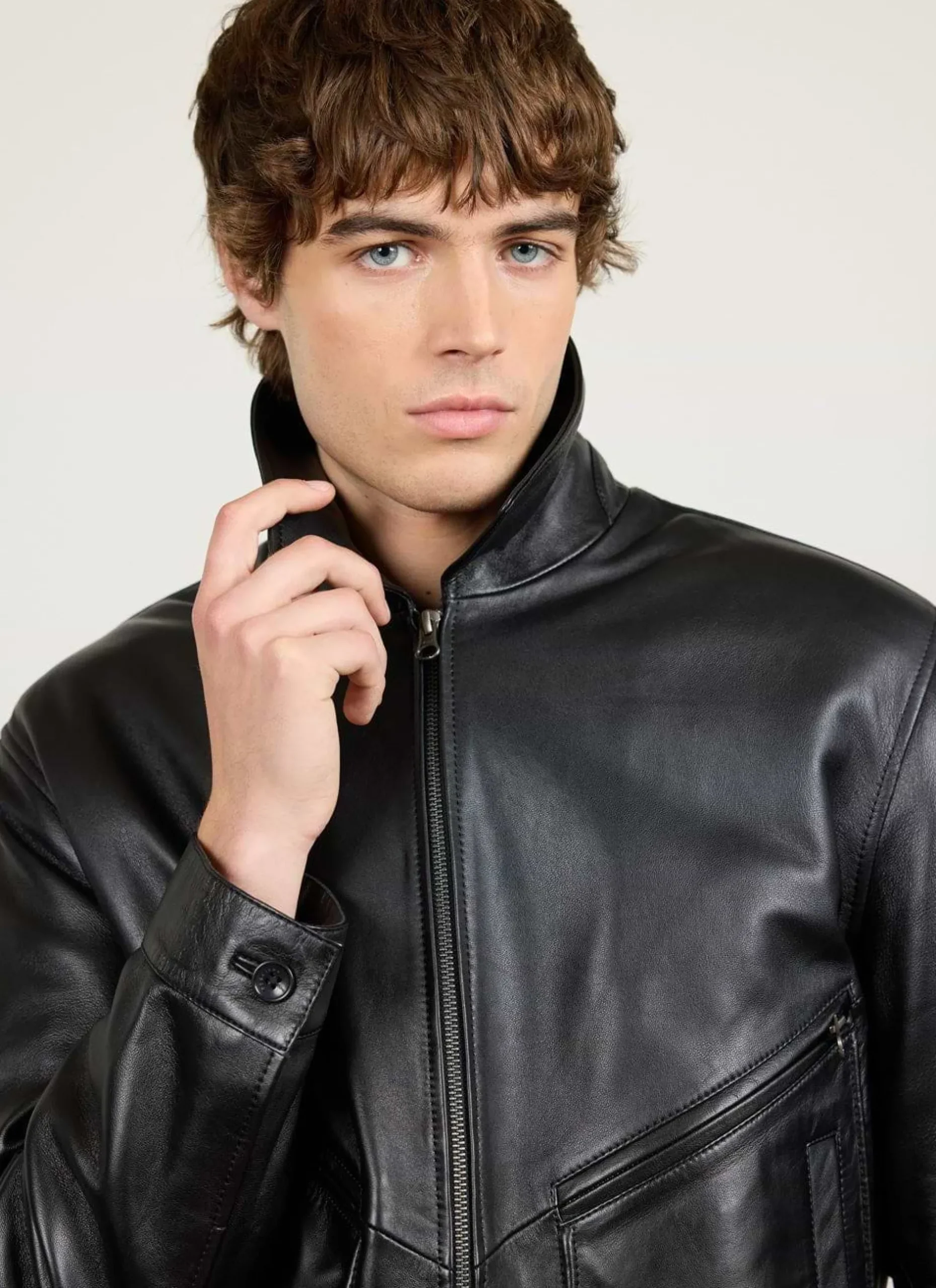 Percival Bomber Jackets|Jackets^Flight Leather Jacket Black