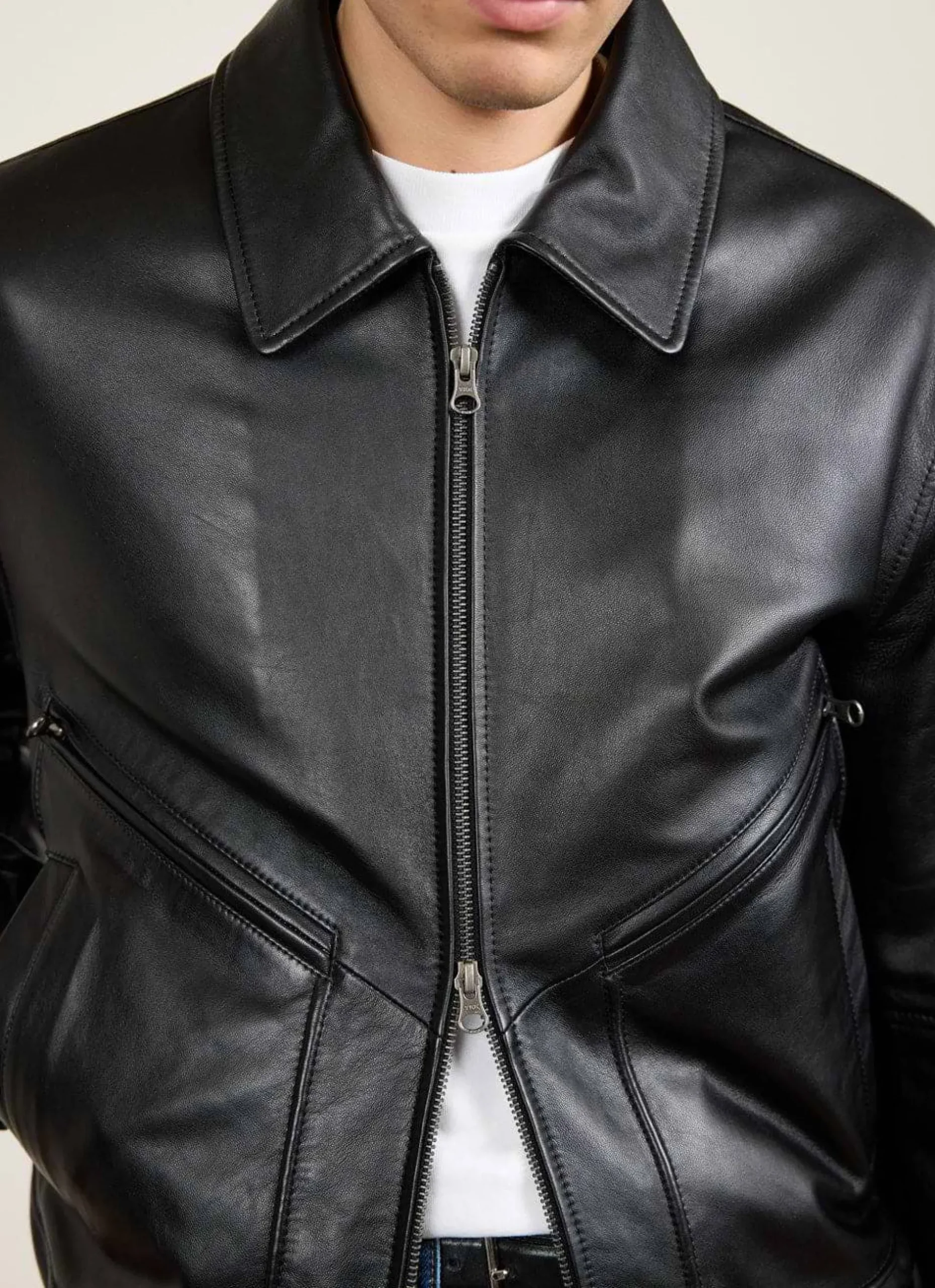 Percival Bomber Jackets|Jackets^Flight Leather Jacket Black