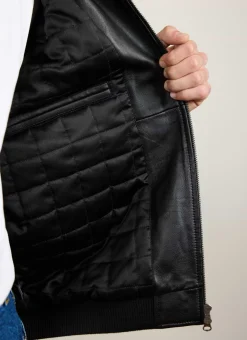 Percival Bomber Jackets|Jackets^Flight Leather Jacket Black
