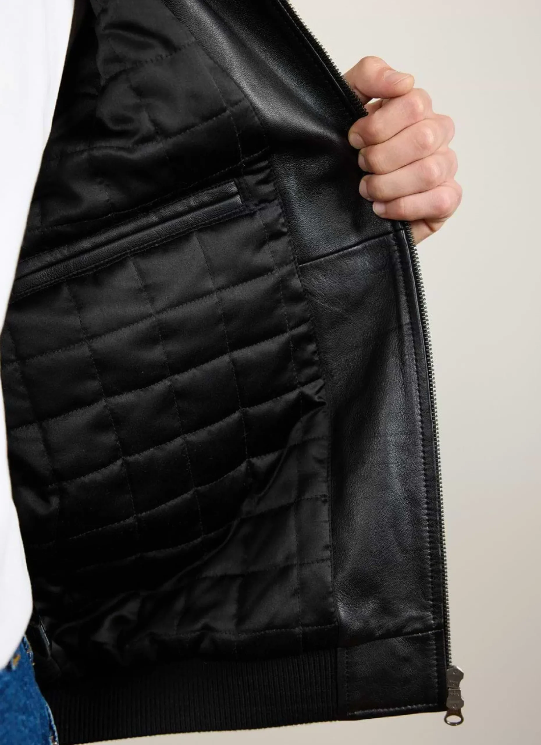 Percival Bomber Jackets|Jackets^Flight Leather Jacket Black