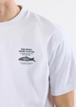 Percival Oversized T-Shirts|Boxy T-Shirts^Fortune Fish Oversized T Shirt White