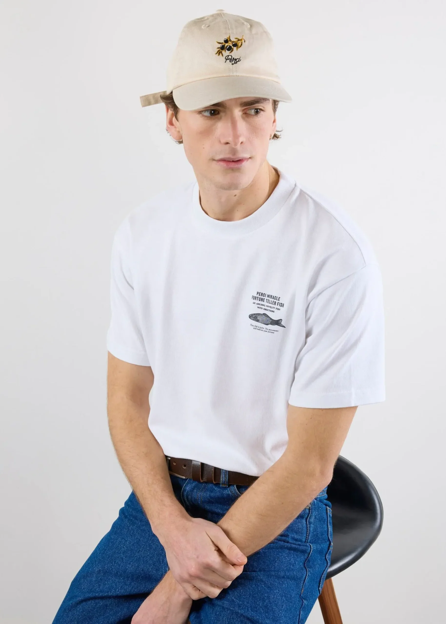 Percival Oversized T-Shirts|Boxy T-Shirts^Fortune Fish Oversized T Shirt White