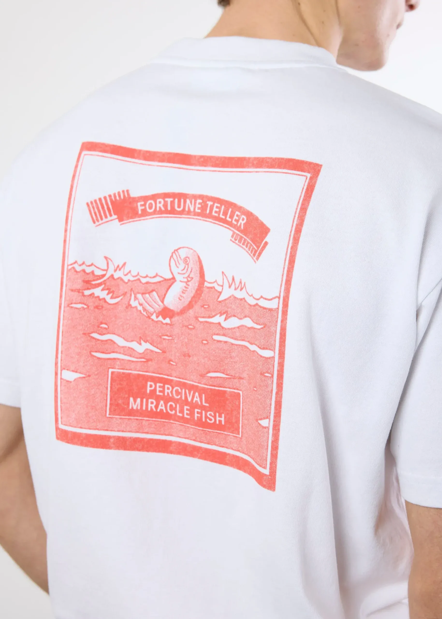 Percival Oversized T-Shirts|Boxy T-Shirts^Fortune Fish Oversized T Shirt White