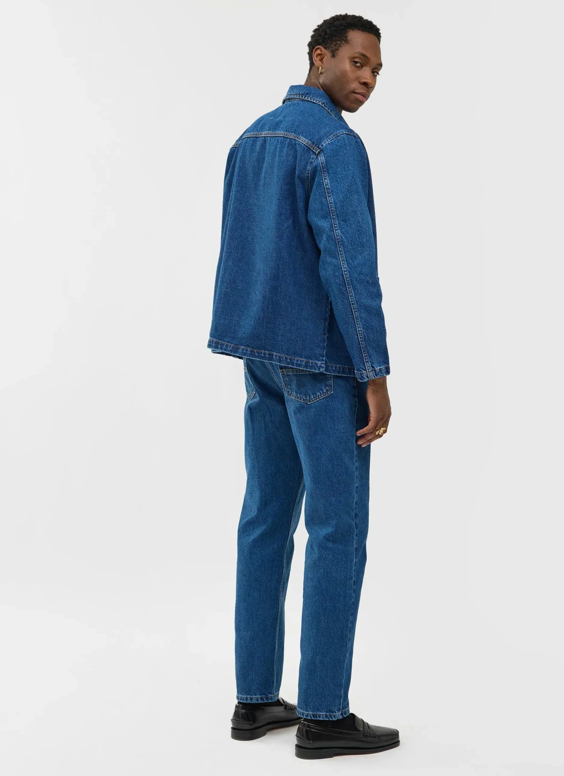 Percival Jackets|Denim Jackets^Gove Chore Jacket Mid Wash Blue