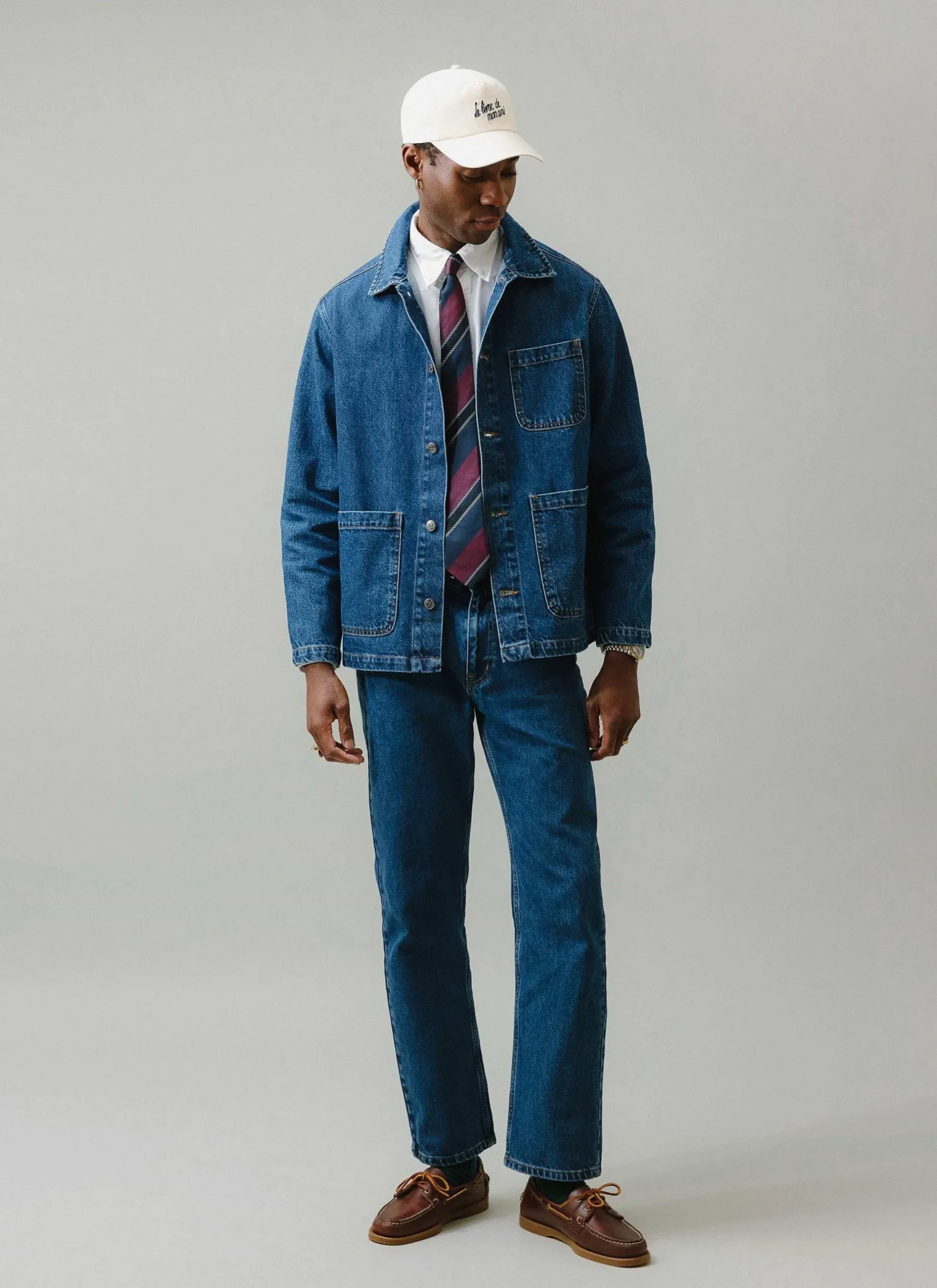 Percival Jackets|Denim Jackets^Gove Chore Jacket Mid Wash Blue