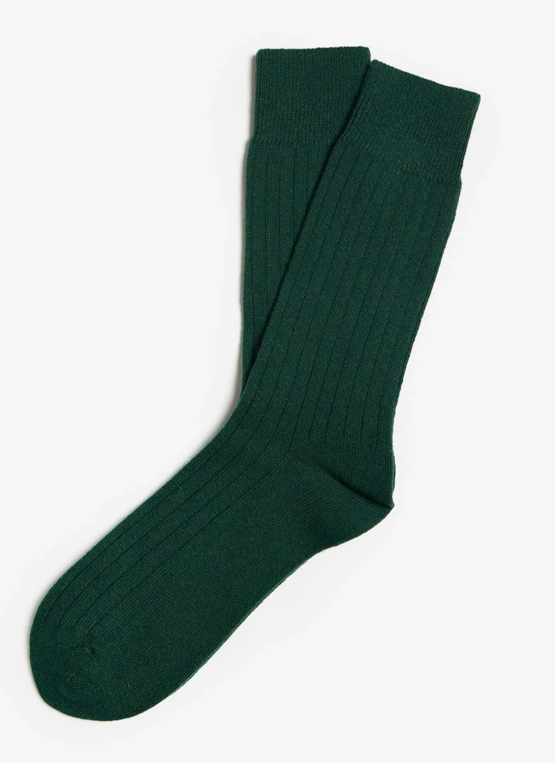 Percival Socks^ Green Cashmere Rib Socks
