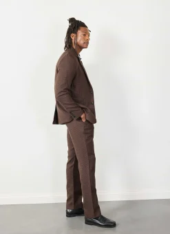 Percival Work Suits|Two Piece Suits^Houndstooth Tailored Blazer Espresso
