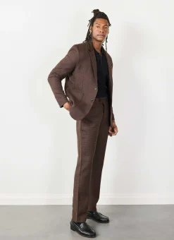 Percival Work Suits|Two Piece Suits^Houndstooth Tailored Blazer Espresso