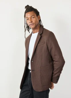 Percival Work Suits|Two Piece Suits^Houndstooth Tailored Blazer Espresso
