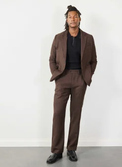 Percival Work Suits|Two Piece Suits^Houndstooth Tailored Blazer Espresso
