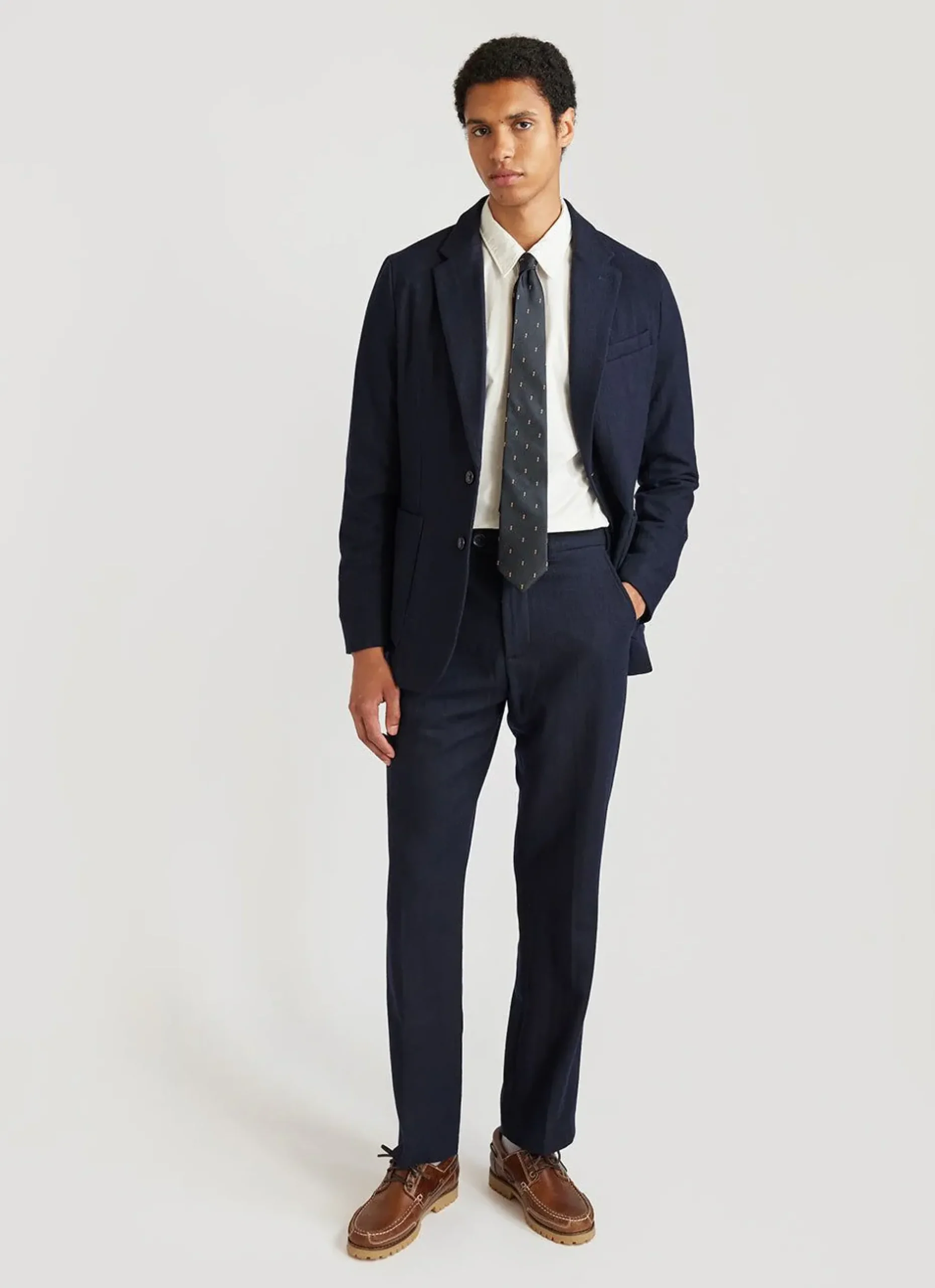 Percival Ties|Ties^Key Jacquard Tie Navy