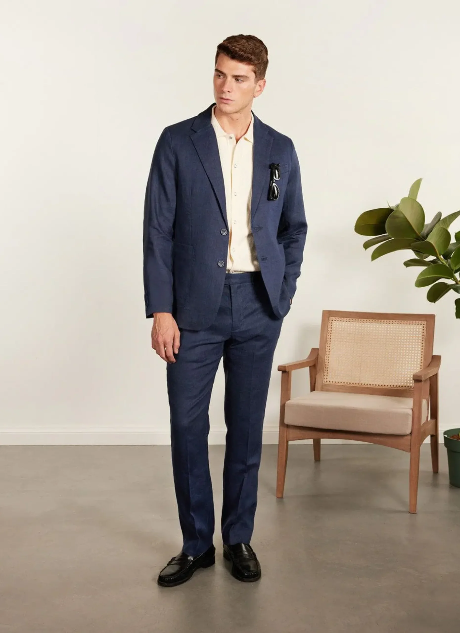 Percival Ties|Ties^Key Jacquard Tie Navy
