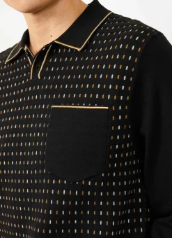 Percival Knitted Shirts|Knitted Polo Shirts & Knitted Shirts^Kihara Long Sleeve Polo Black