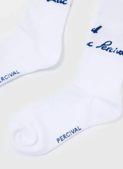 Percival Socks^Le Grand Lac Socks White
