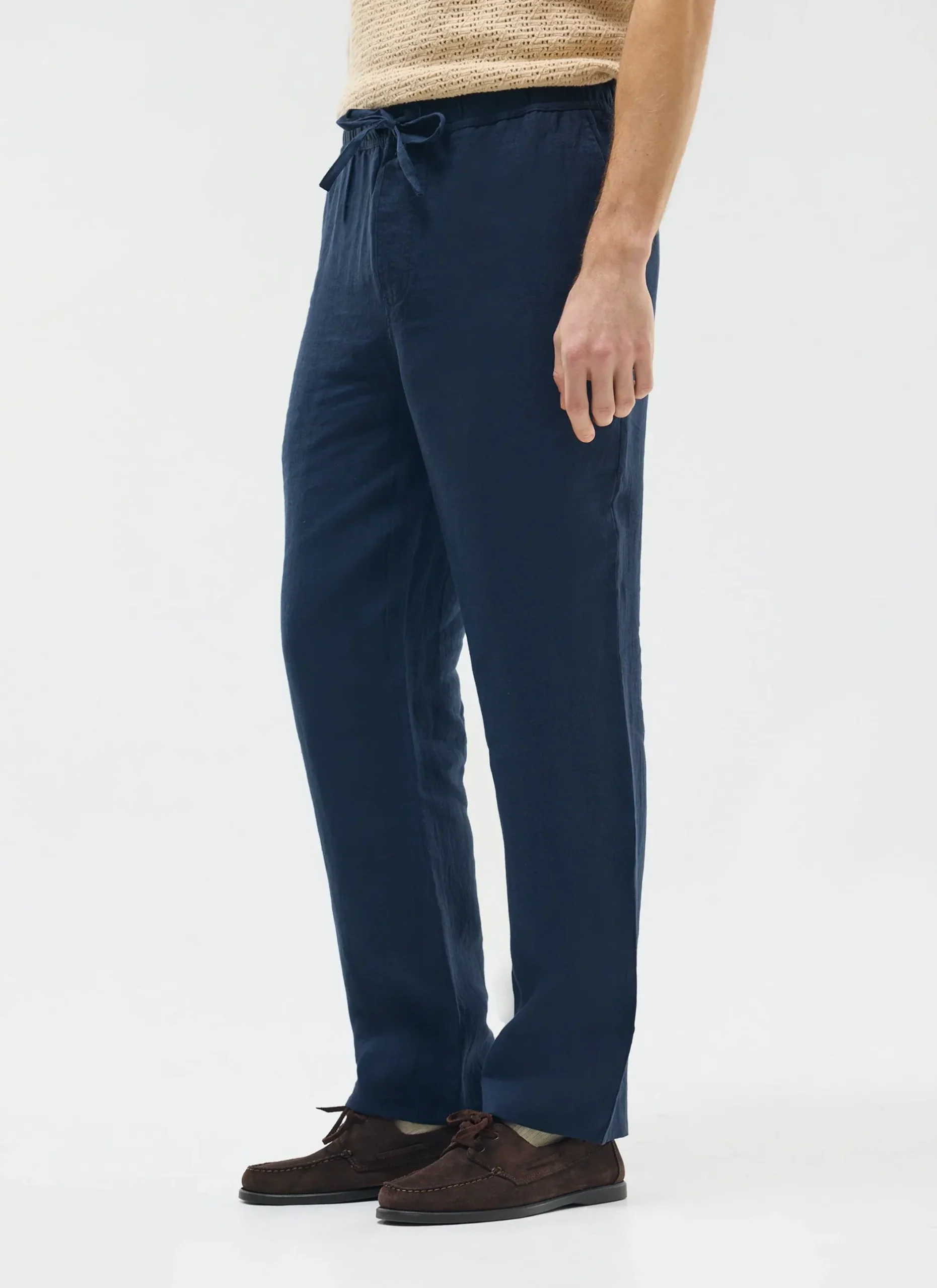 Percival Straight Leg Trousers|Linen Trousers^Linen Everyday Trousers Navy