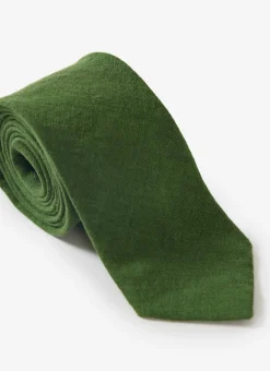Percival Ties|Ties^Linen Tie Forest Green