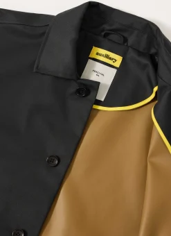 Percival Coats|Trench Coats^Men's Black Sherlock Short Trench Coat Black with Cinnamon