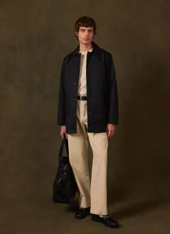 Percival Coats|Trench Coats^Men's Black Sherlock Short Trench Coat Black with Cinnamon