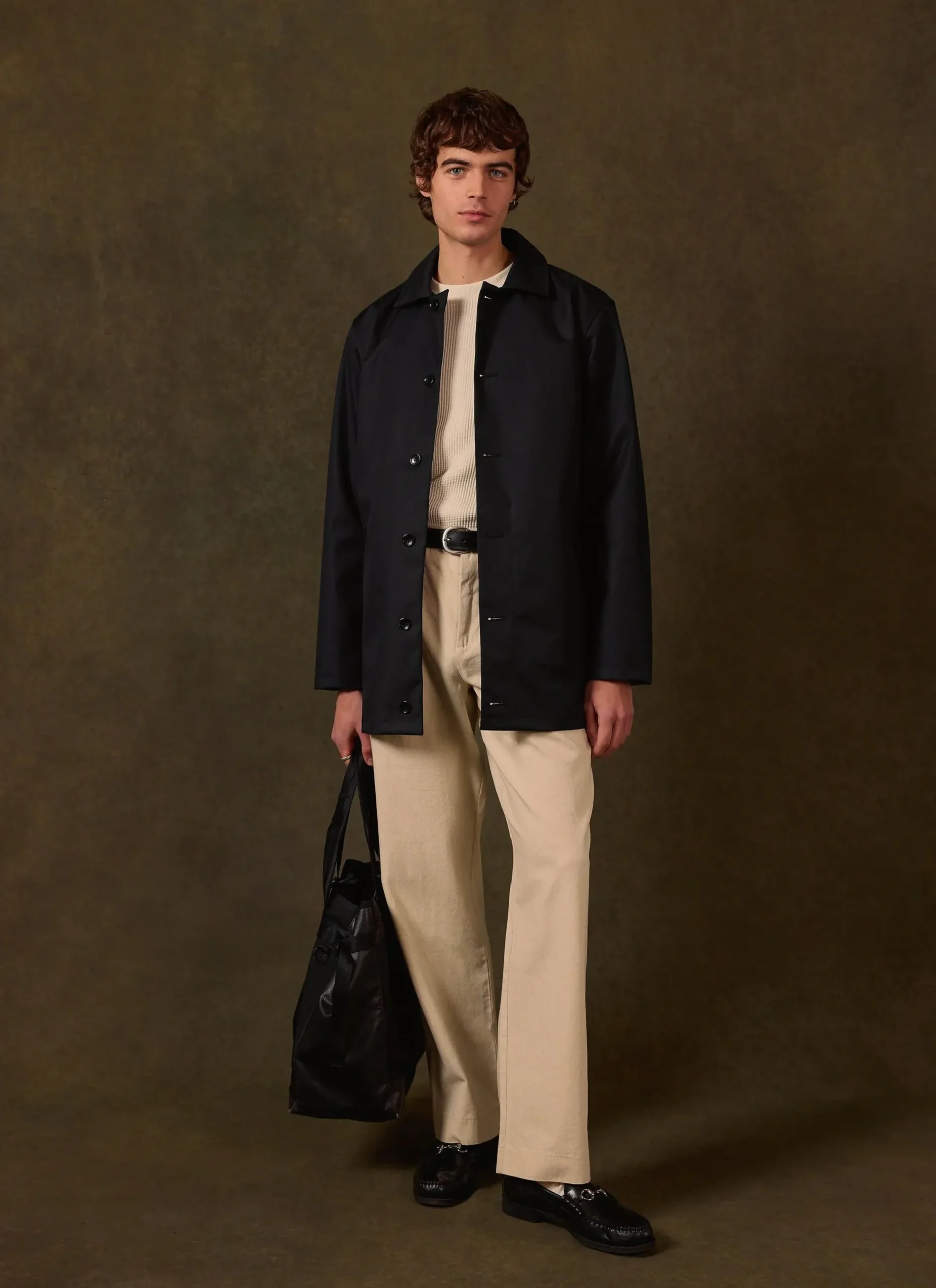 Percival Coats|Trench Coats^Men's Black Sherlock Short Trench Coat Black with Cinnamon
