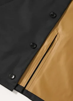 Percival Coats|Trench Coats^Men's Black Sherlock Short Trench Coat Black with Cinnamon