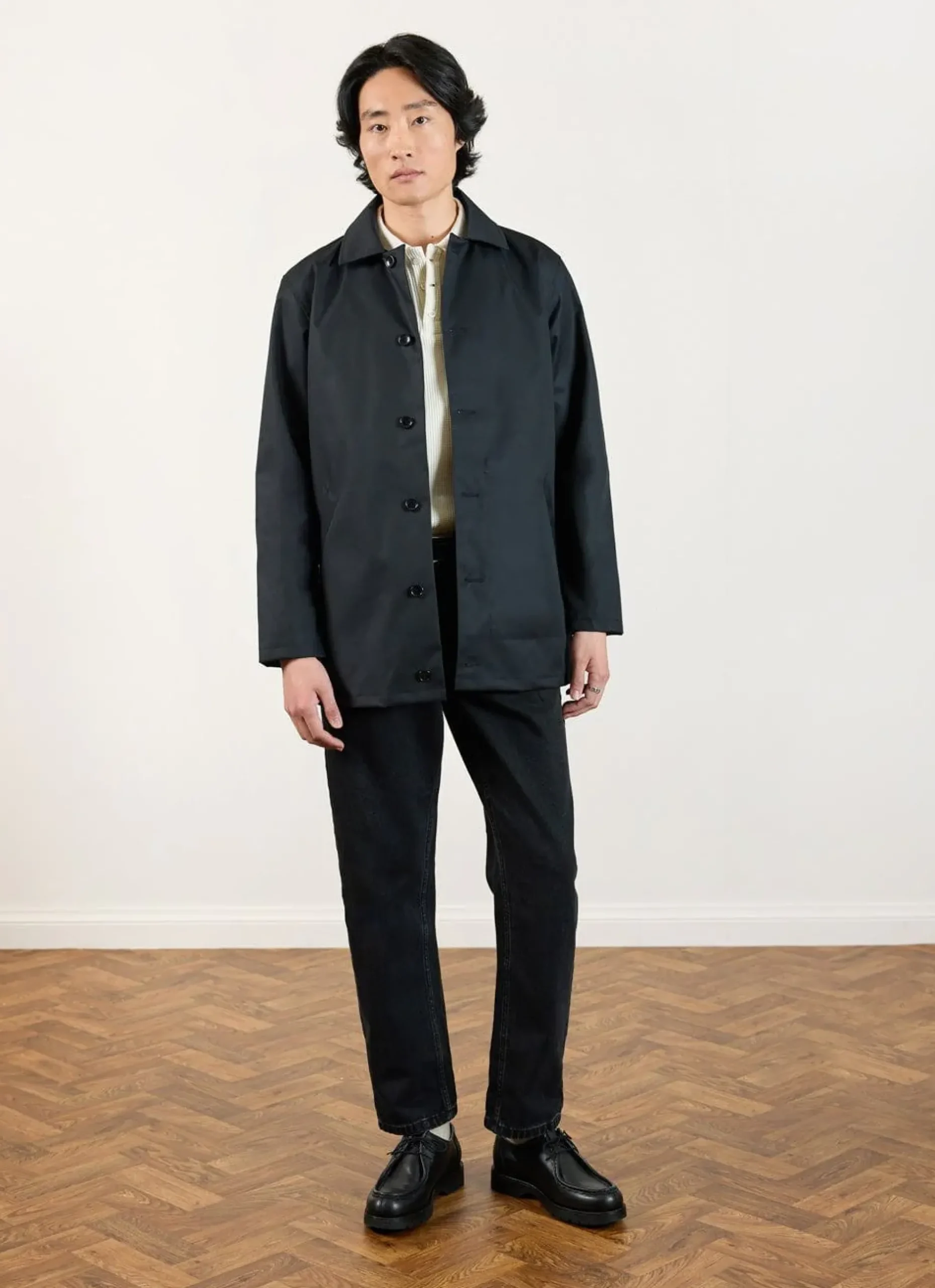 Percival Coats|Trench Coats^Men's Black Sherlock Short Trench Coat Black with Cinnamon