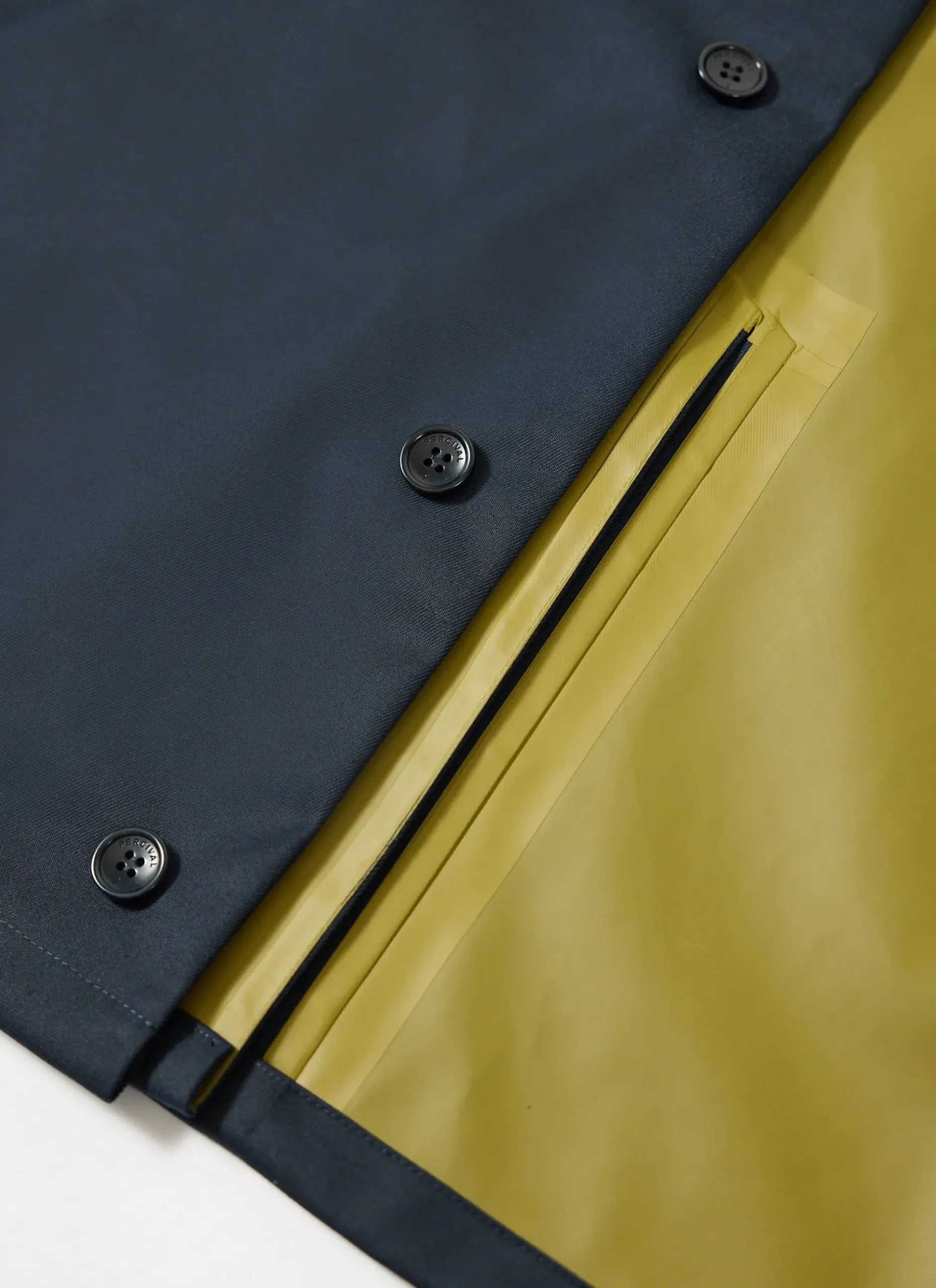 Percival The Waterproof Sherlock|Coats^Men's Navy Sherlock Short Trench Coat Midnight with Olive