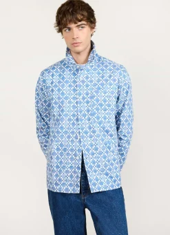 Percival Long Sleeve Shirts|Overshirts & Workshirts^Moquette Grid Long Sleeve Shirt Blue