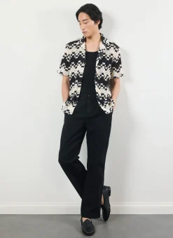 Percival Knitted Shirts|Knitted Polo Shirts & Knitted Shirts^Naples Crochet Cuban Shirt Ecru