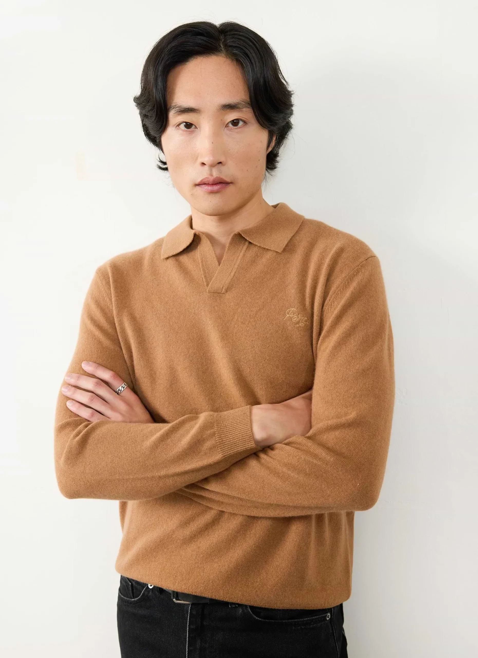 Percival Polo Shirts|Polo Shirts^Network Long Sleeve Polo Rust