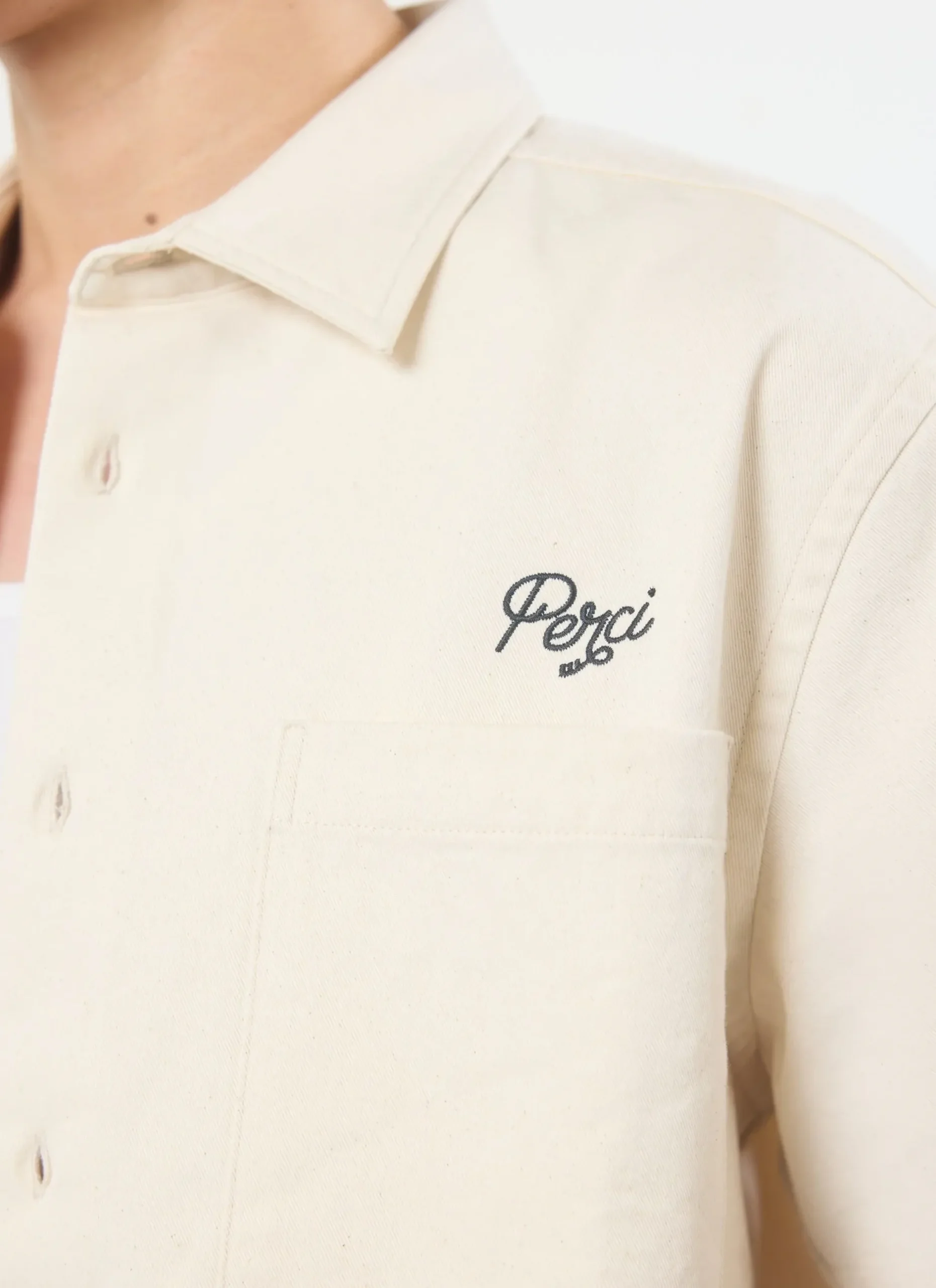 Percival Short Sleeve Shirts|Knitted Shirts^Olive Embroidered Cropped Shirt White