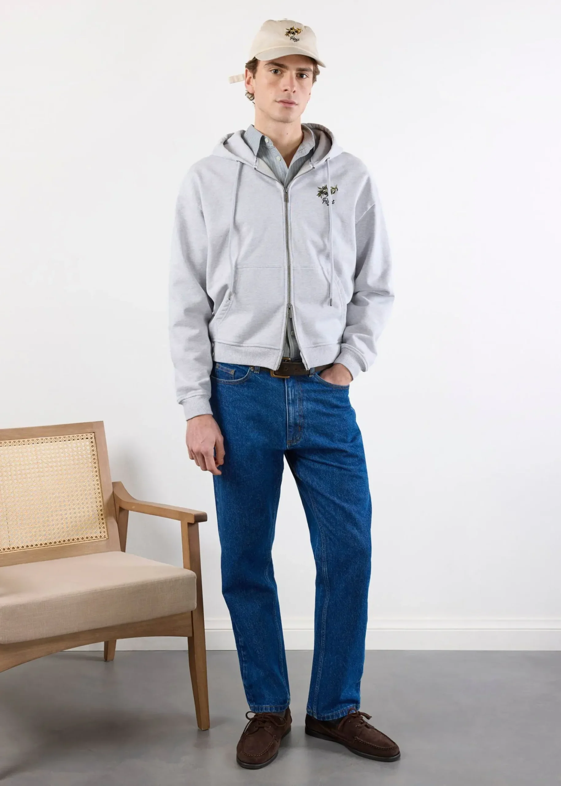 Percival Hoodies^Olive Zip Through Hoodie Athletic Grey