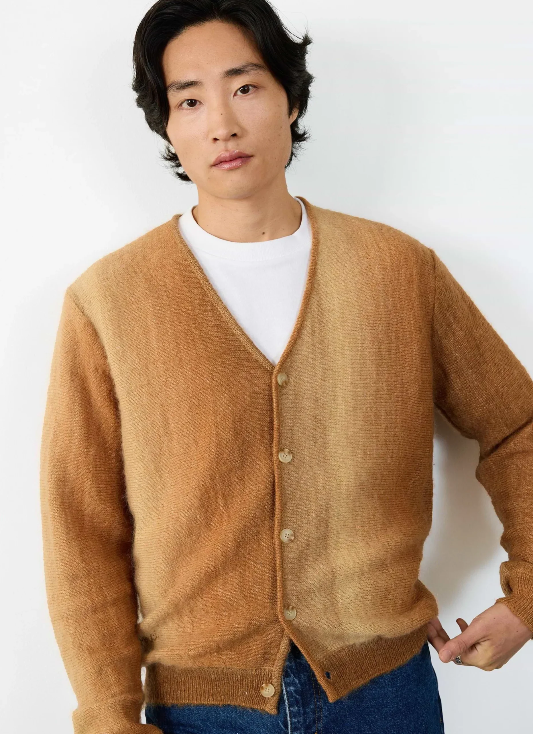 Percival Cardigans^Ombre Knitted Cardigan Tan