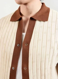 Percival Short Sleeve Shirts|Knitted Shirts^Open Collar Knitted Polo Ecru