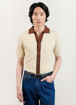 Percival Short Sleeve Shirts|Knitted Shirts^Open Collar Knitted Polo Ecru