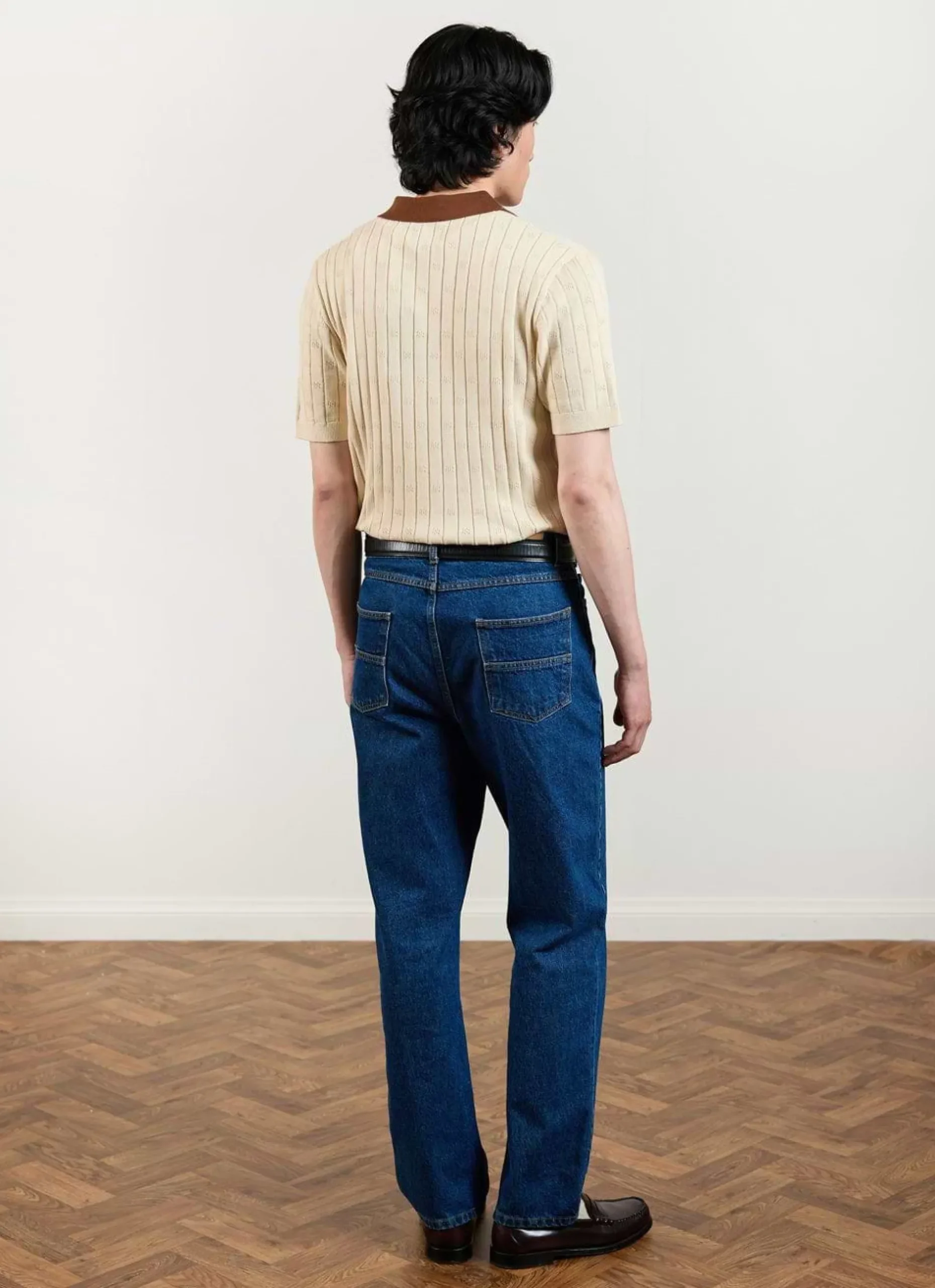 Percival Short Sleeve Shirts|Knitted Shirts^Open Collar Knitted Polo Ecru