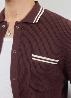 Percival Long Sleeve Shirts|Knitted Shirts^Pablo Cotton Knitted Shirt Espresso