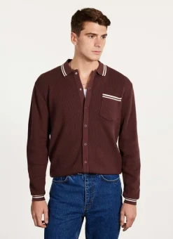 Percival Long Sleeve Shirts|Knitted Shirts^Pablo Cotton Knitted Shirt Espresso