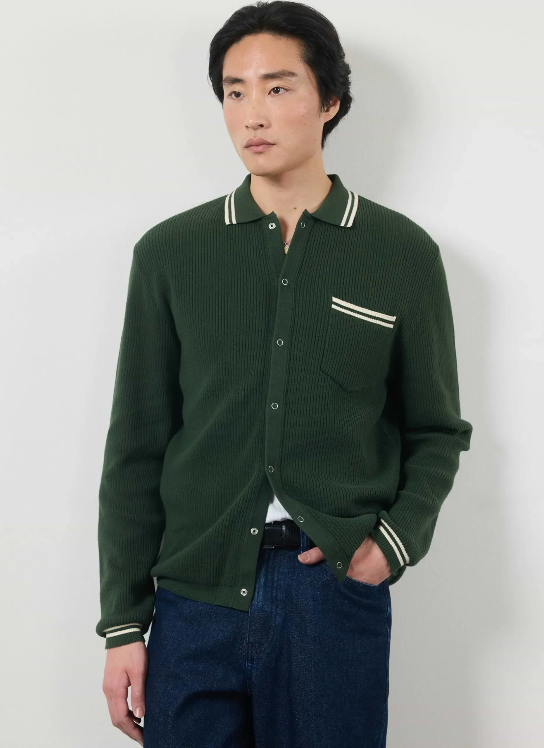 Percival Long Sleeve Shirts|Knitted Shirts^Pablo Cotton Knitted Shirt Forest