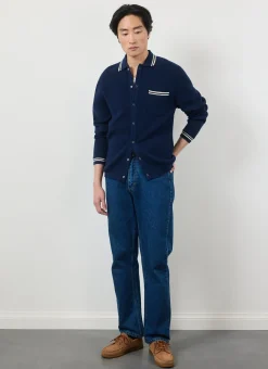 Percival Long Sleeve Shirts|Knitted Shirts^Pablo Cotton Knitted Shirt Navy