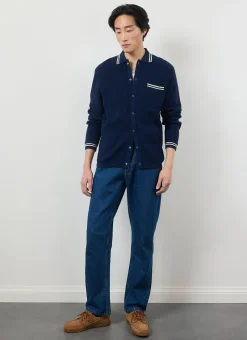 Percival Long Sleeve Shirts|Knitted Shirts^Pablo Cotton Knitted Shirt Navy