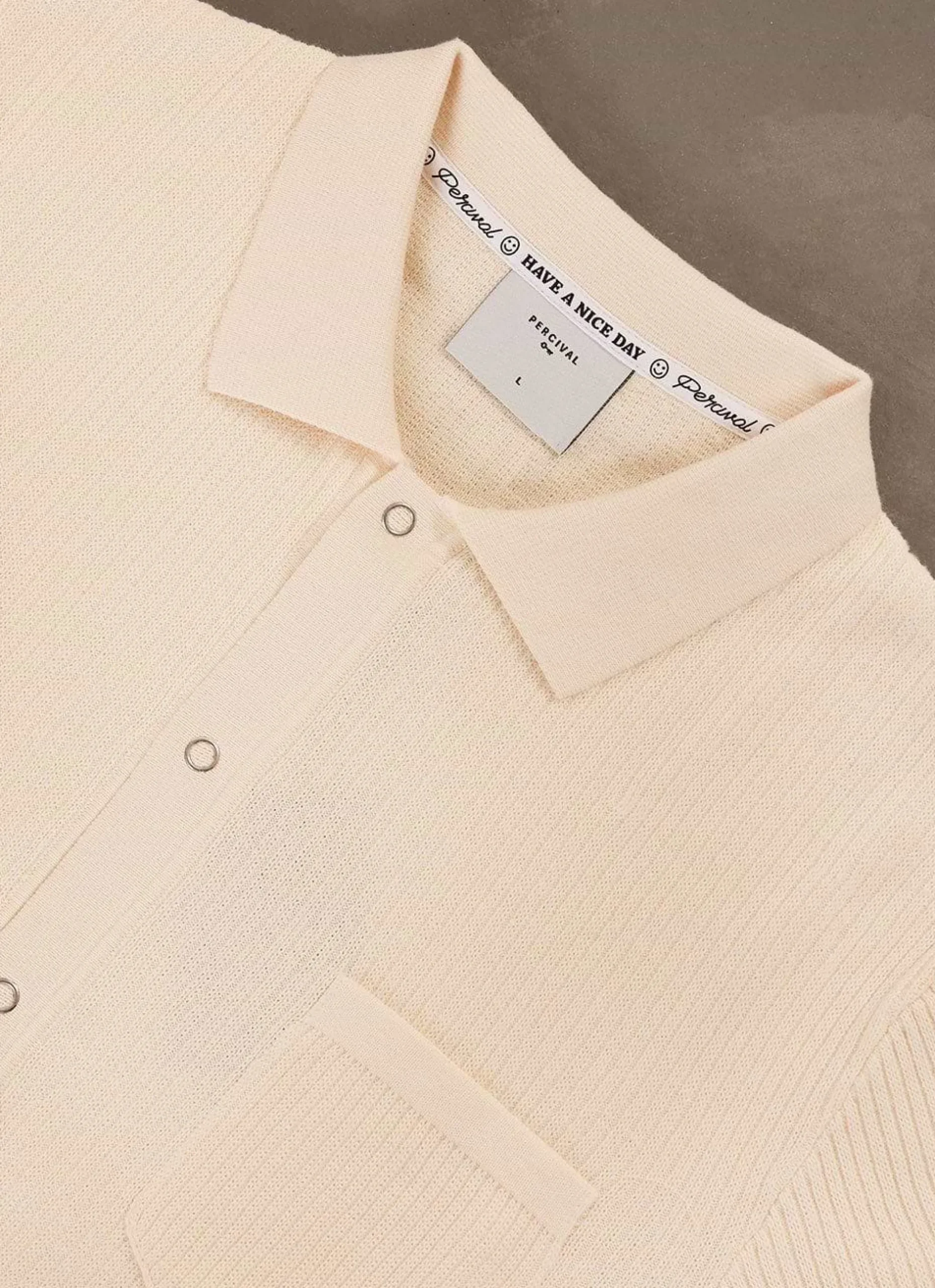 Percival Short Sleeve Shirts|Knitted Shirts^Pablo Cuban Shirt Cream