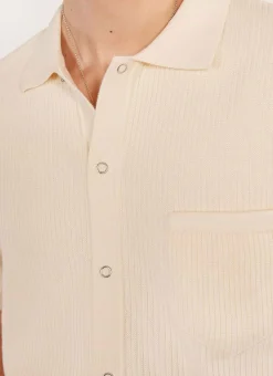 Percival Short Sleeve Shirts|Knitted Shirts^Pablo Cuban Shirt Cream